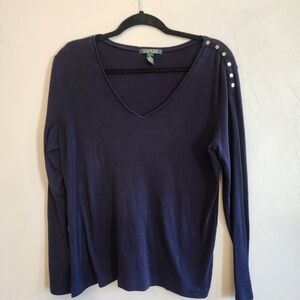 Ralph Lauren Navy Long Sleeve Top